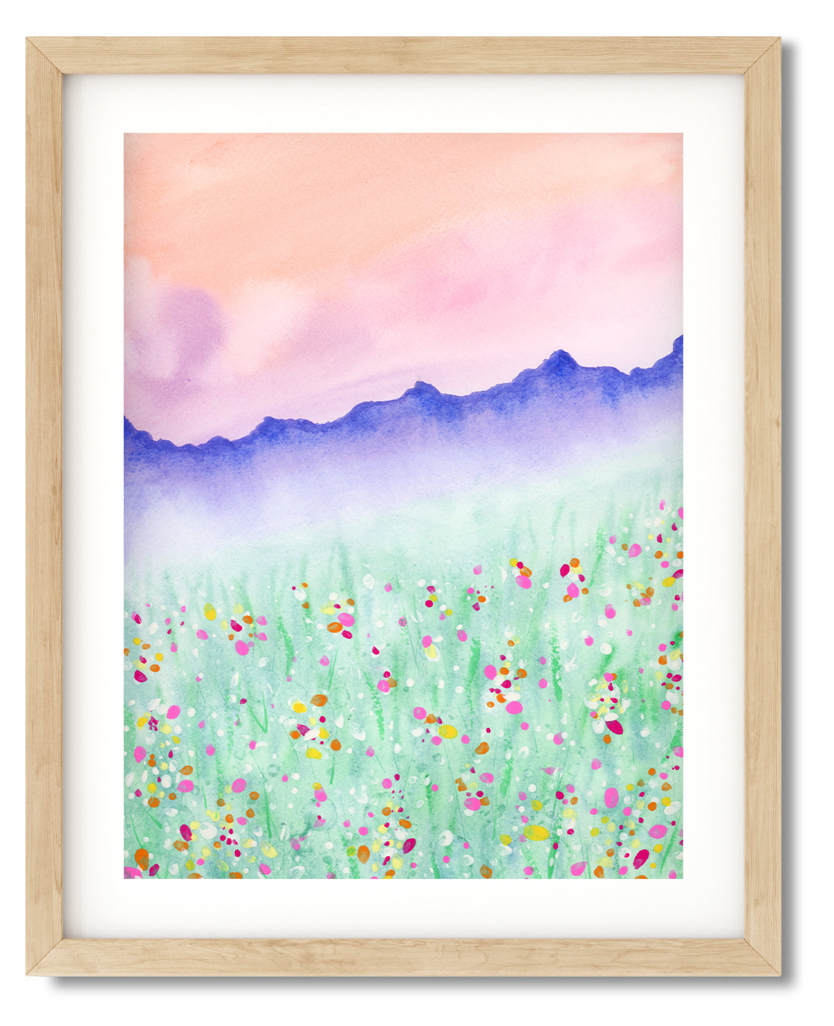 Misty Meadow Original Watercolor and Acrylic Painting