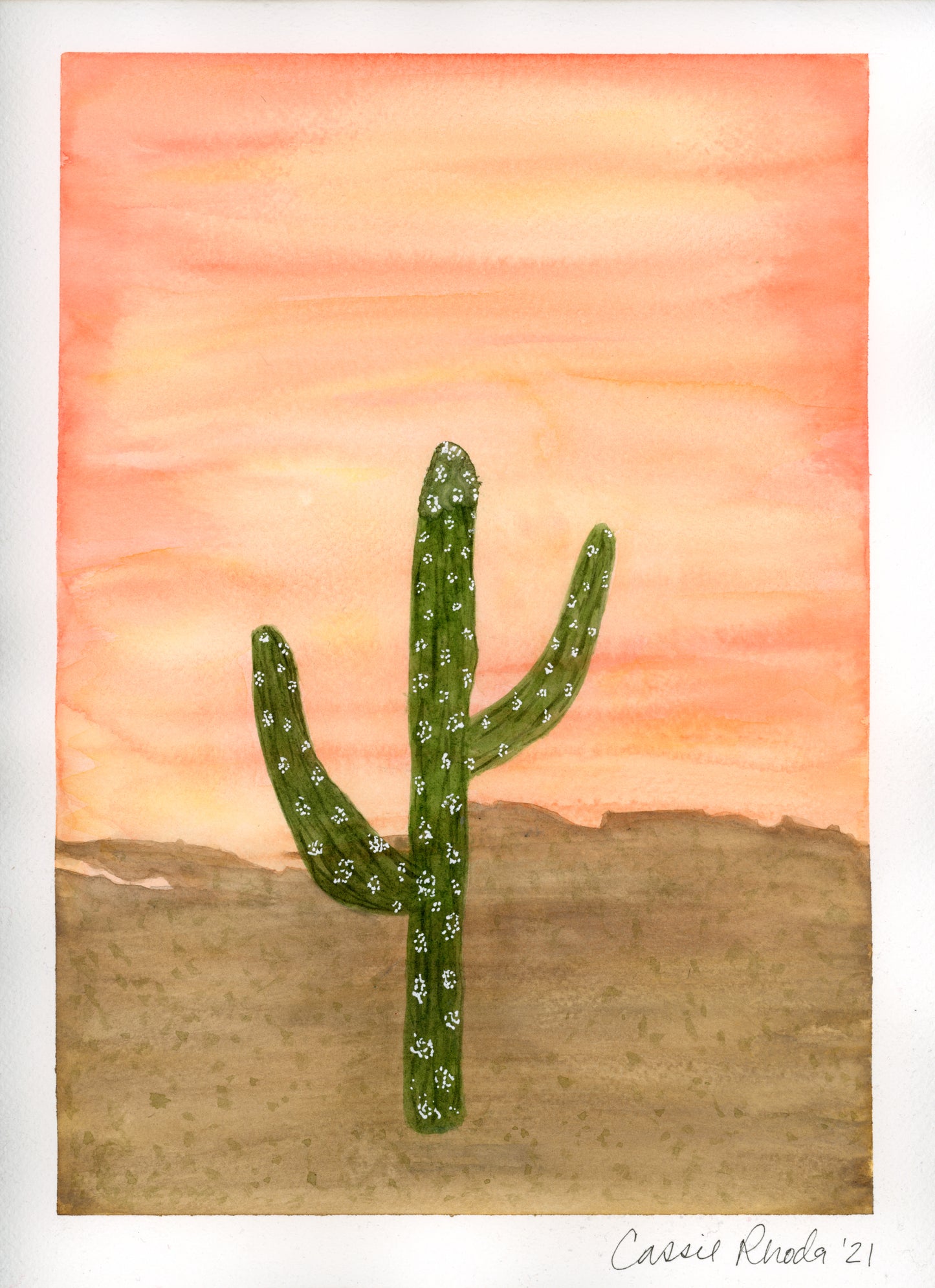 "A Way in the Desert" Original Watercolor Painting