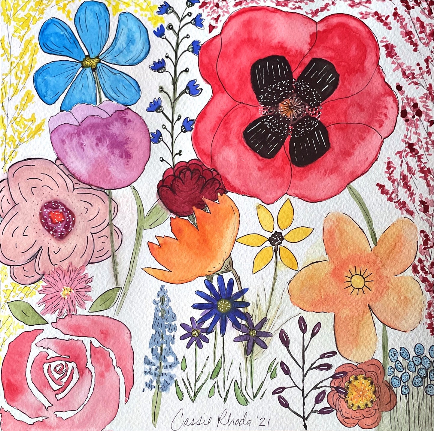 "Heaven's Flowers" Original Watercolor Painting