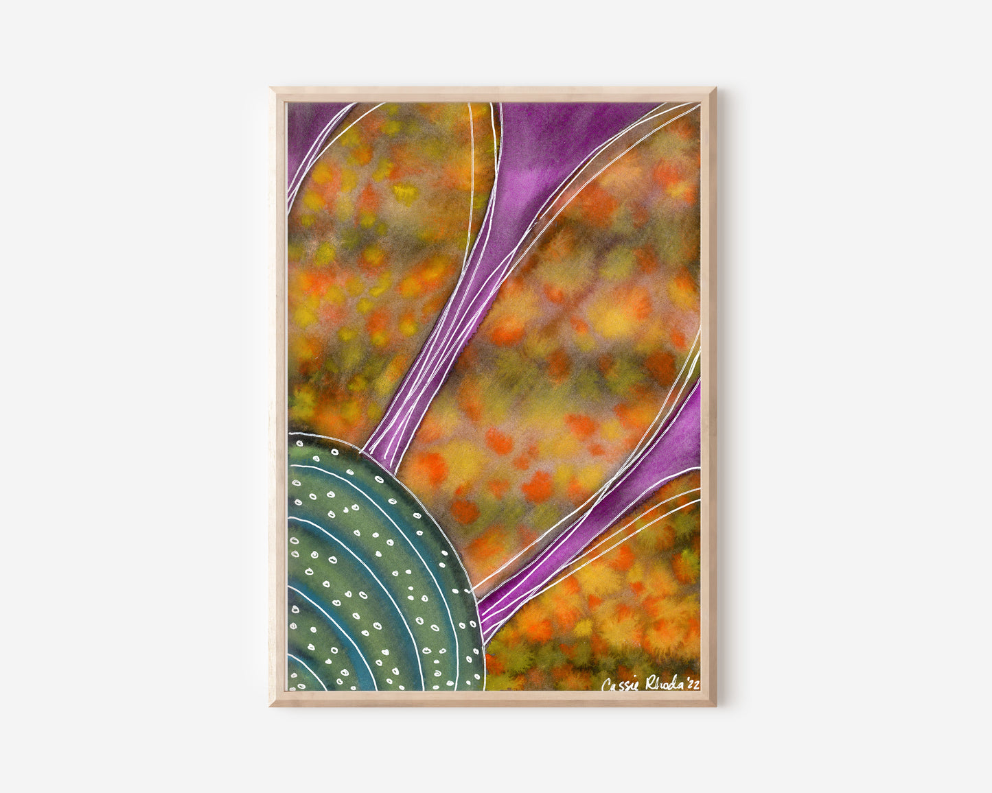 "Boho Flower" Original Watercolor Painting