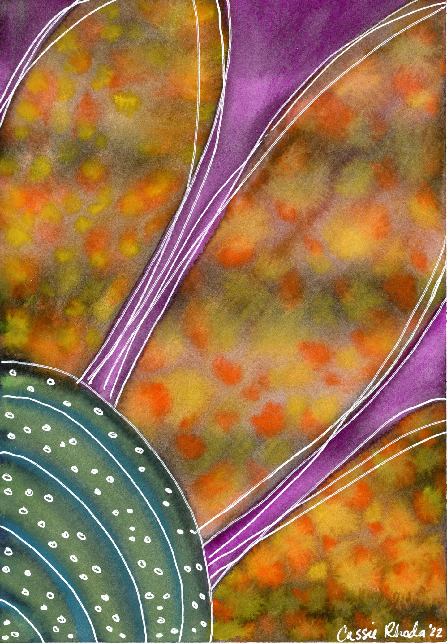 "Boho Flower" Original Watercolor Painting