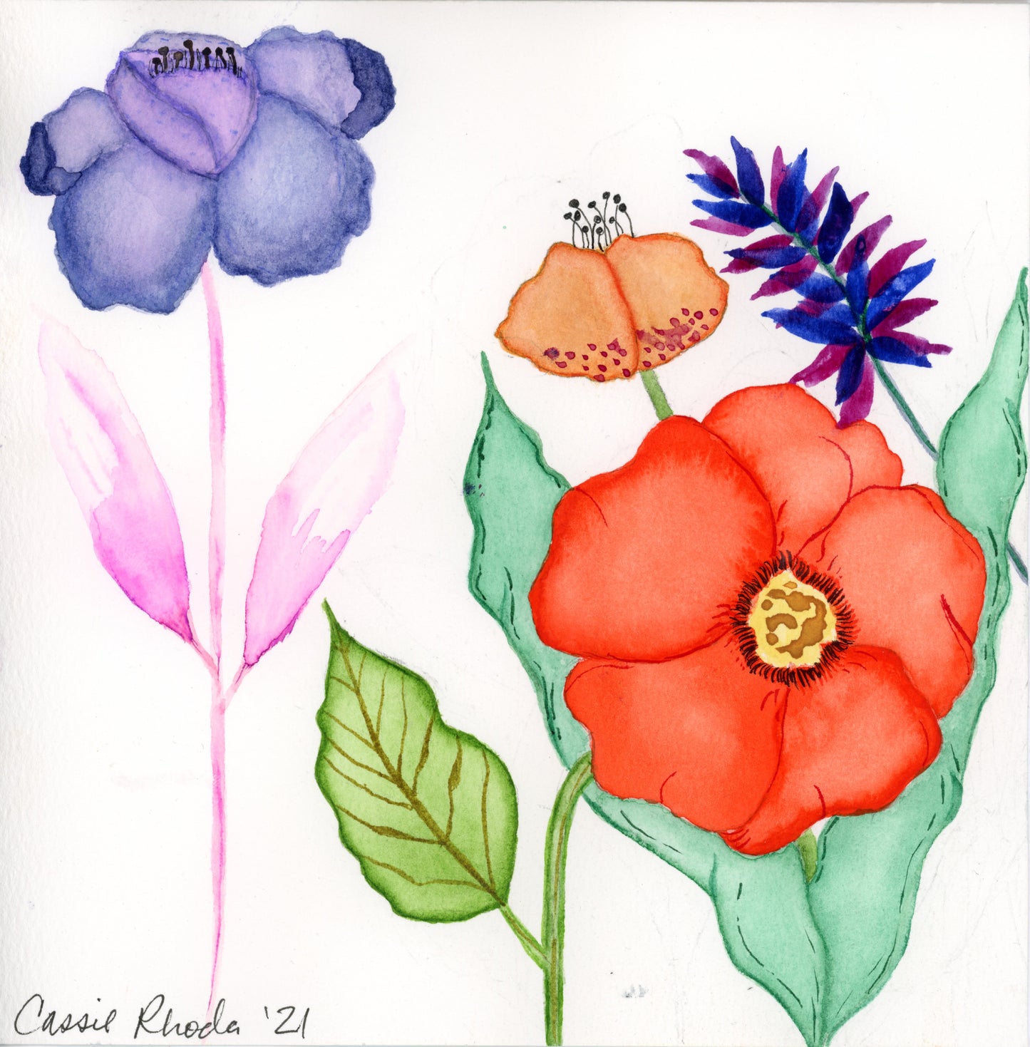 "Broadmoor Flowers" Original Watercolor Painting
