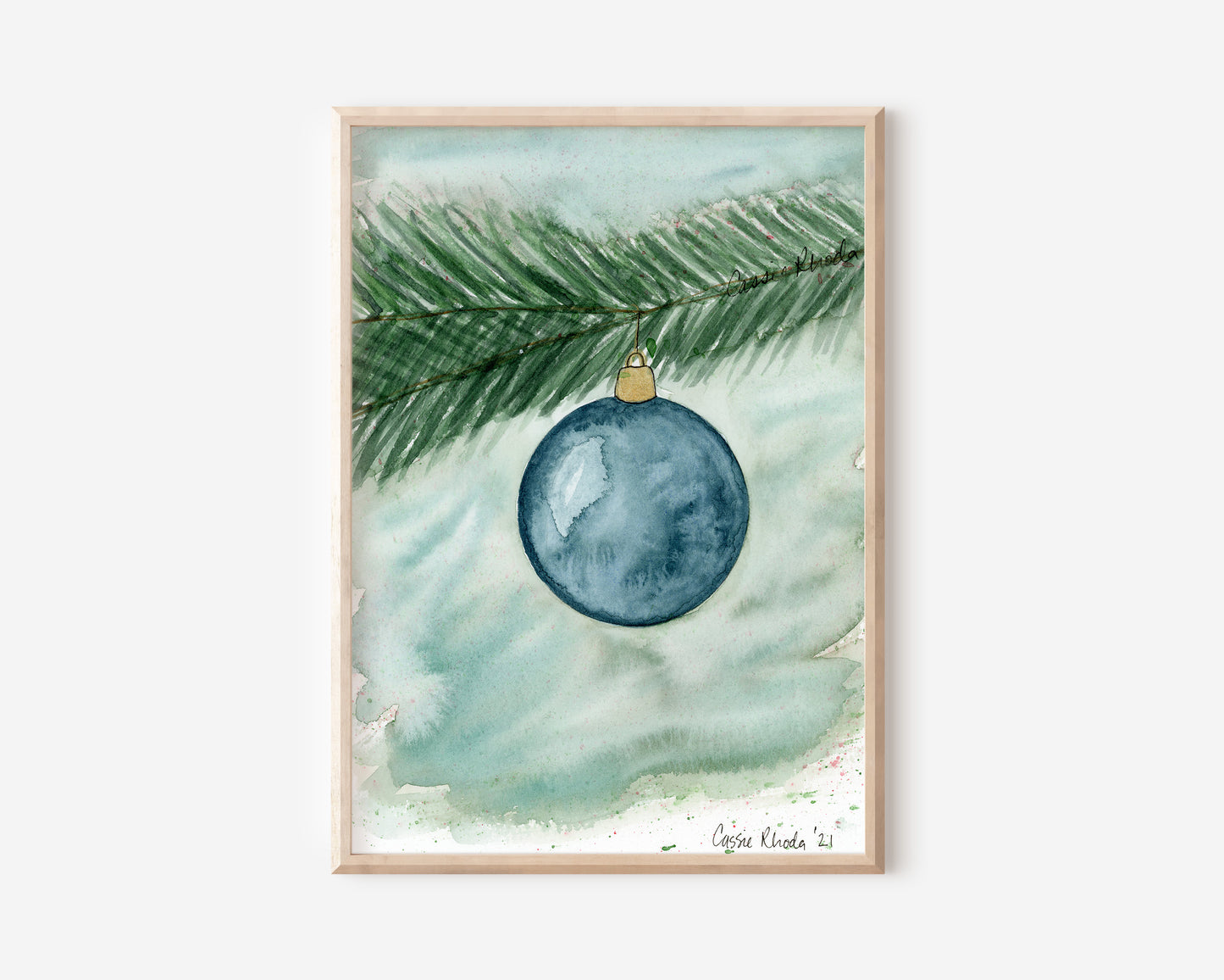 "Christmas Ornament" Original Watercolor Painting