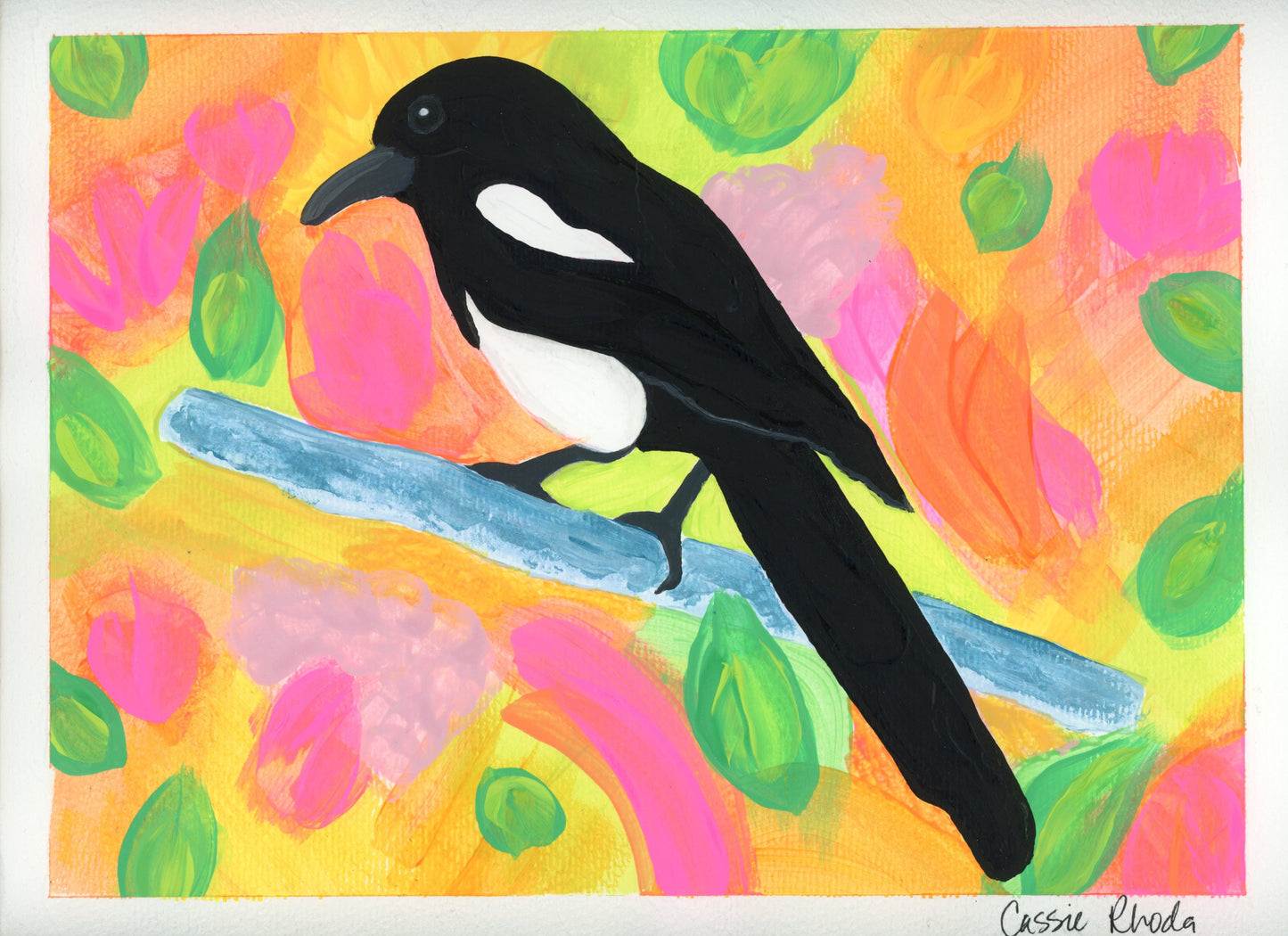 "Colorful Magpie" Original Acrylic Painting
