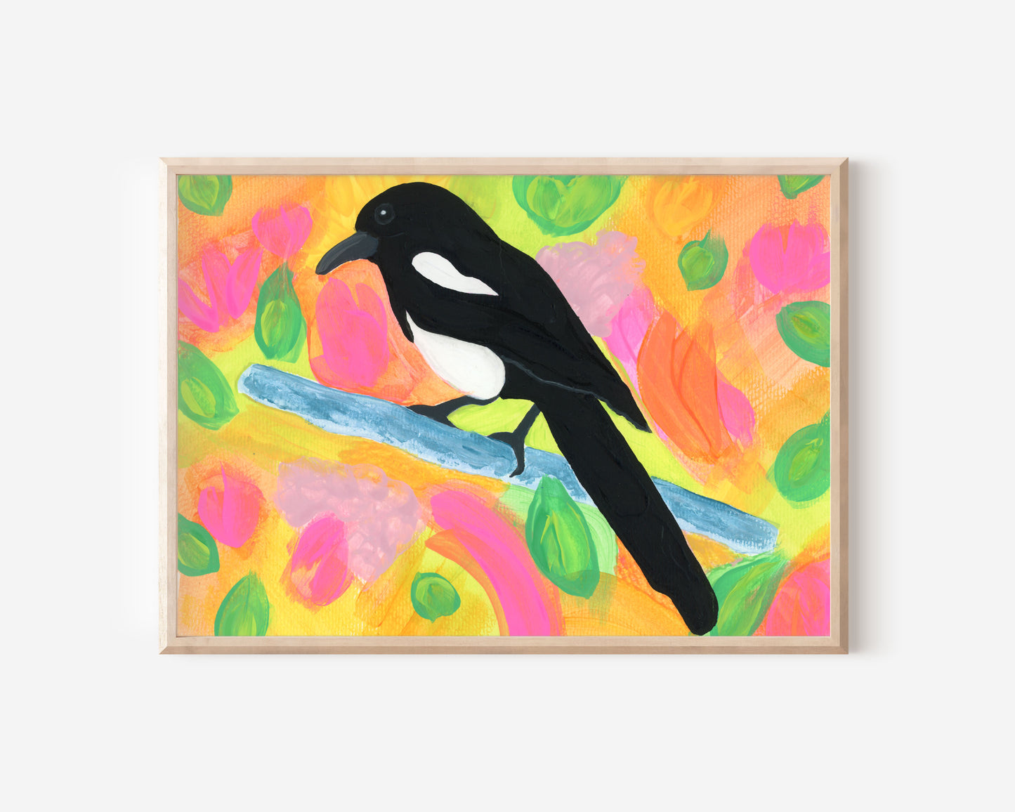 "Colorful Magpie" Original Acrylic Painting