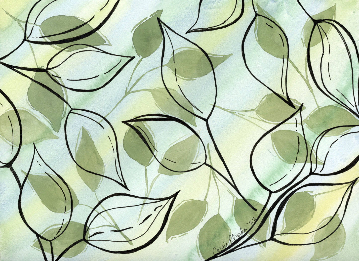 "For It's Leaves Remain" Original Watercolor Painting