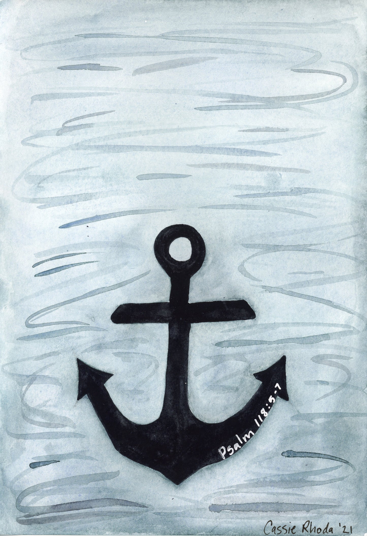 "He's My Anchor" Original Watercolor Painting