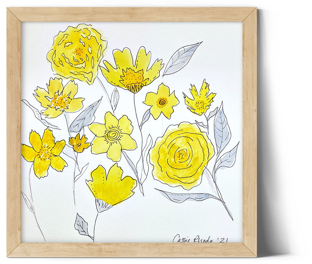 "Little Yellow Flower" Original Watercolor Painting