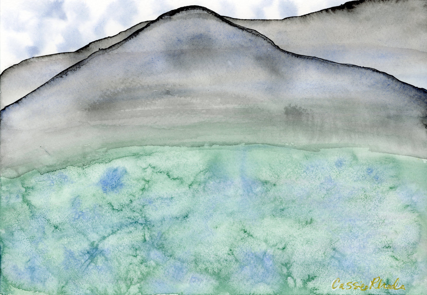 "Marbled Hills" Original Watercolor Painting