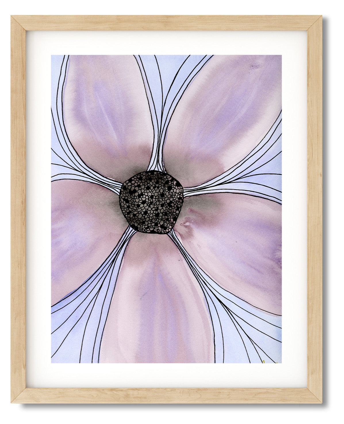 "Mauve Flower" Original Watercolor Painting