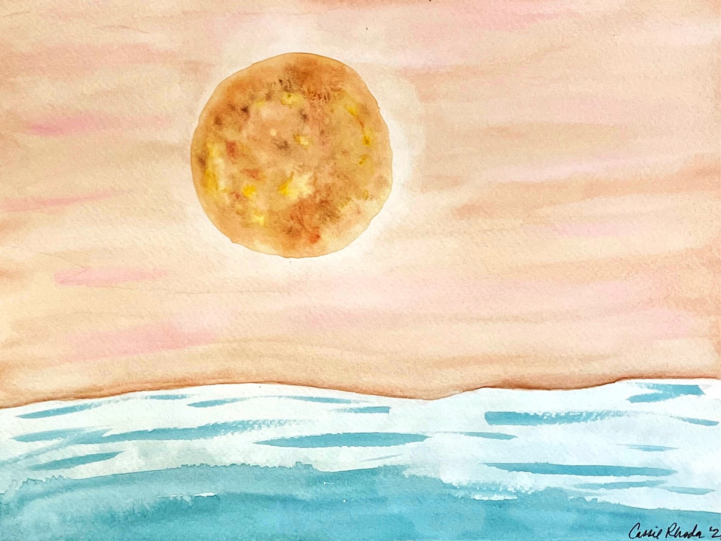 "Pastel Sea" Original Watercolor Painting