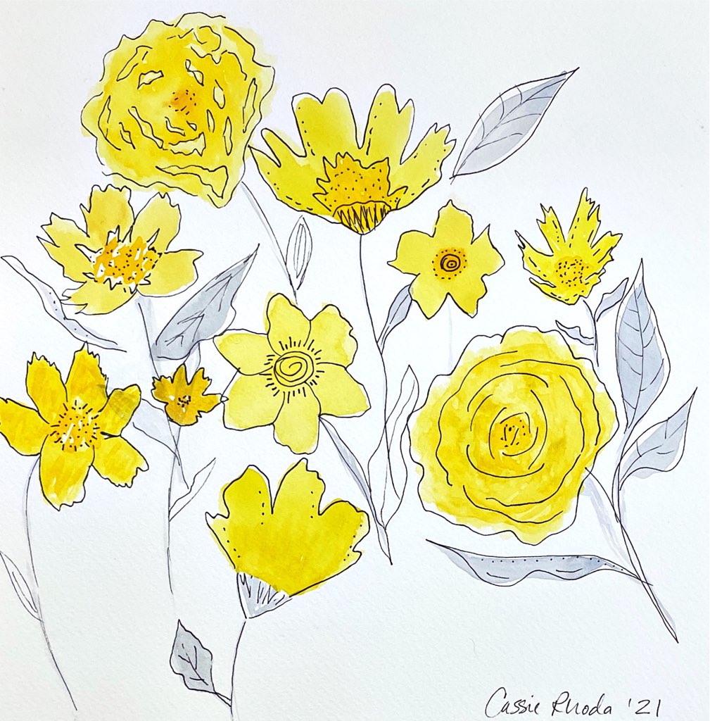 "Little Yellow Flower" Original Watercolor Painting