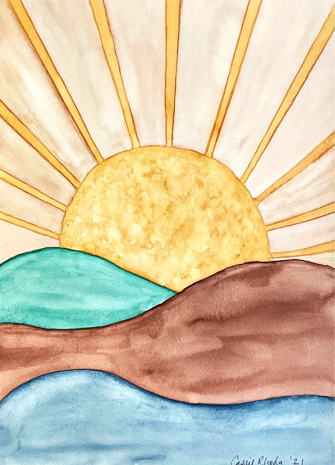 "Sunscape" Original Watercolor Painting