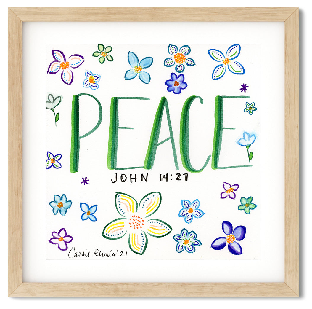 "Peace Flowers" Original Watercolor Painting
