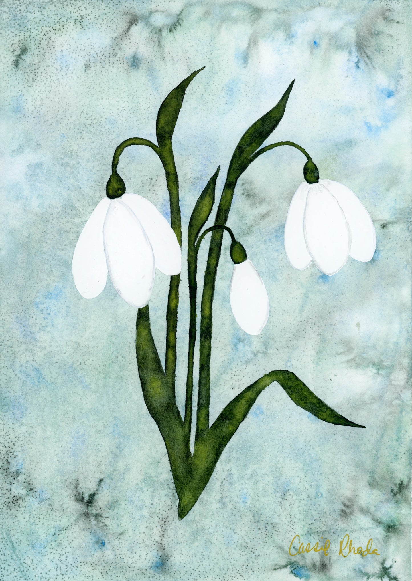 "Snowdrops" Original Watercolor Painting