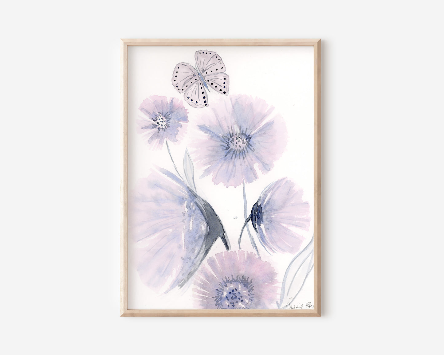 "The Butterfly's Poppy" Original Watercolor Painting