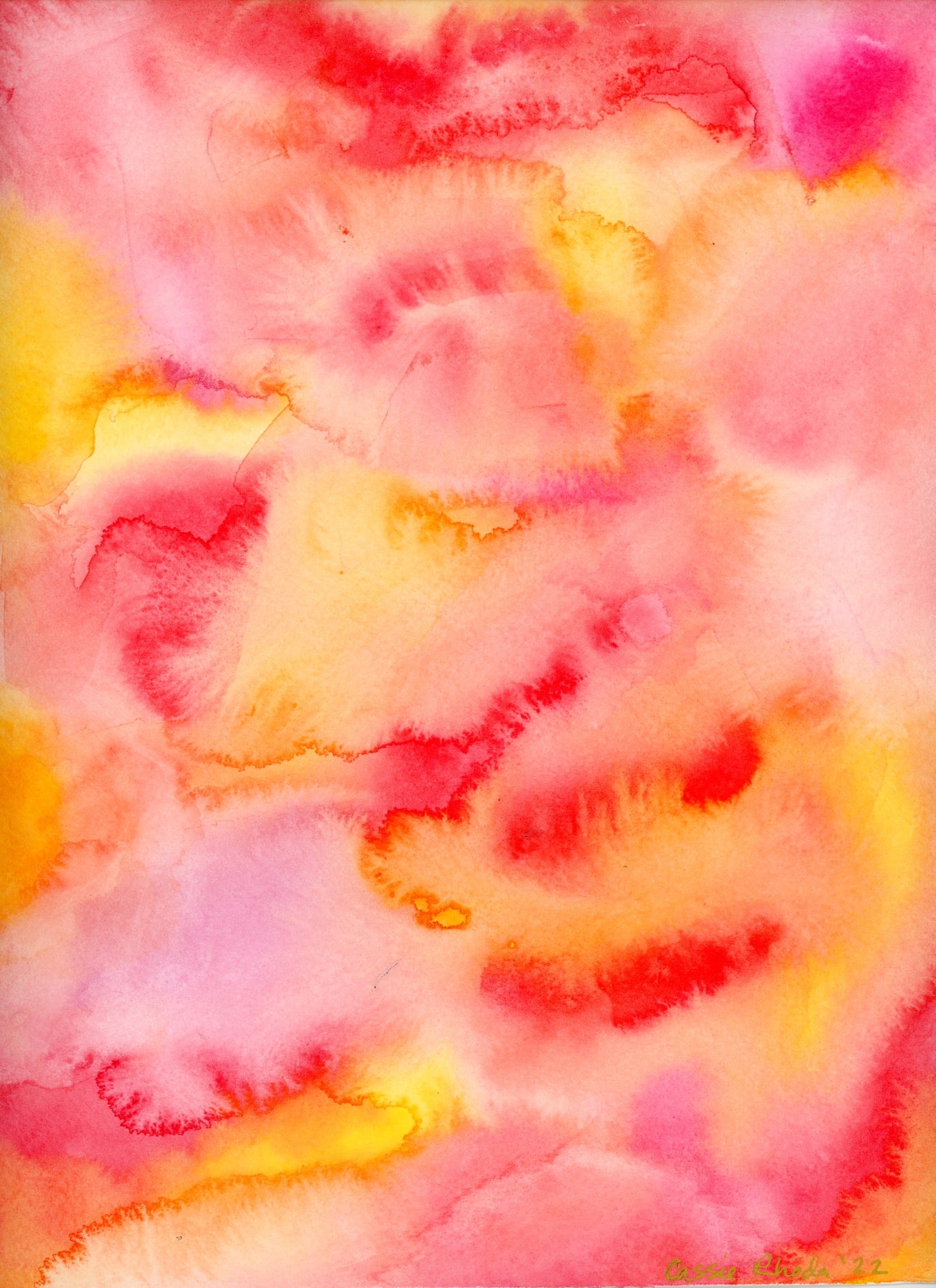"Tie Die Blooms" Original Watercolor Painting