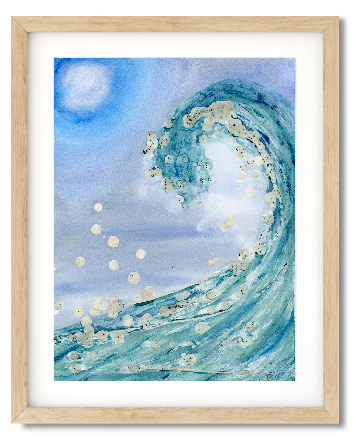 "Wave of Peace" Original Watercolor and Wax Painting