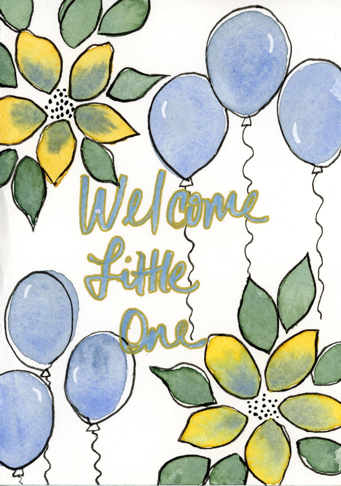 "Welcome Little One" Original Watercolor Painting