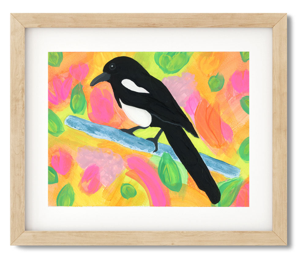 "Colorful Magpie" Original Acrylic Painting