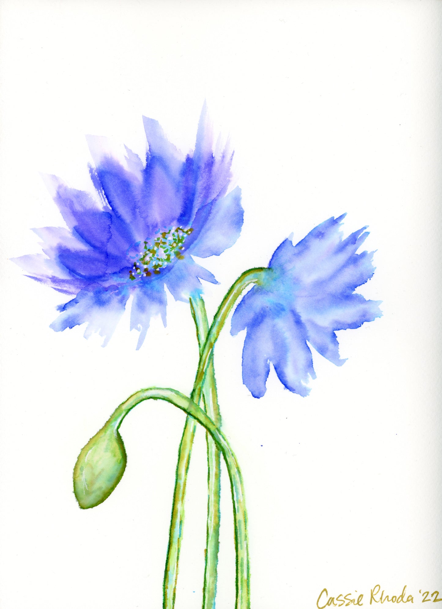"Flowers for the Blue" Original Watercolor Painting