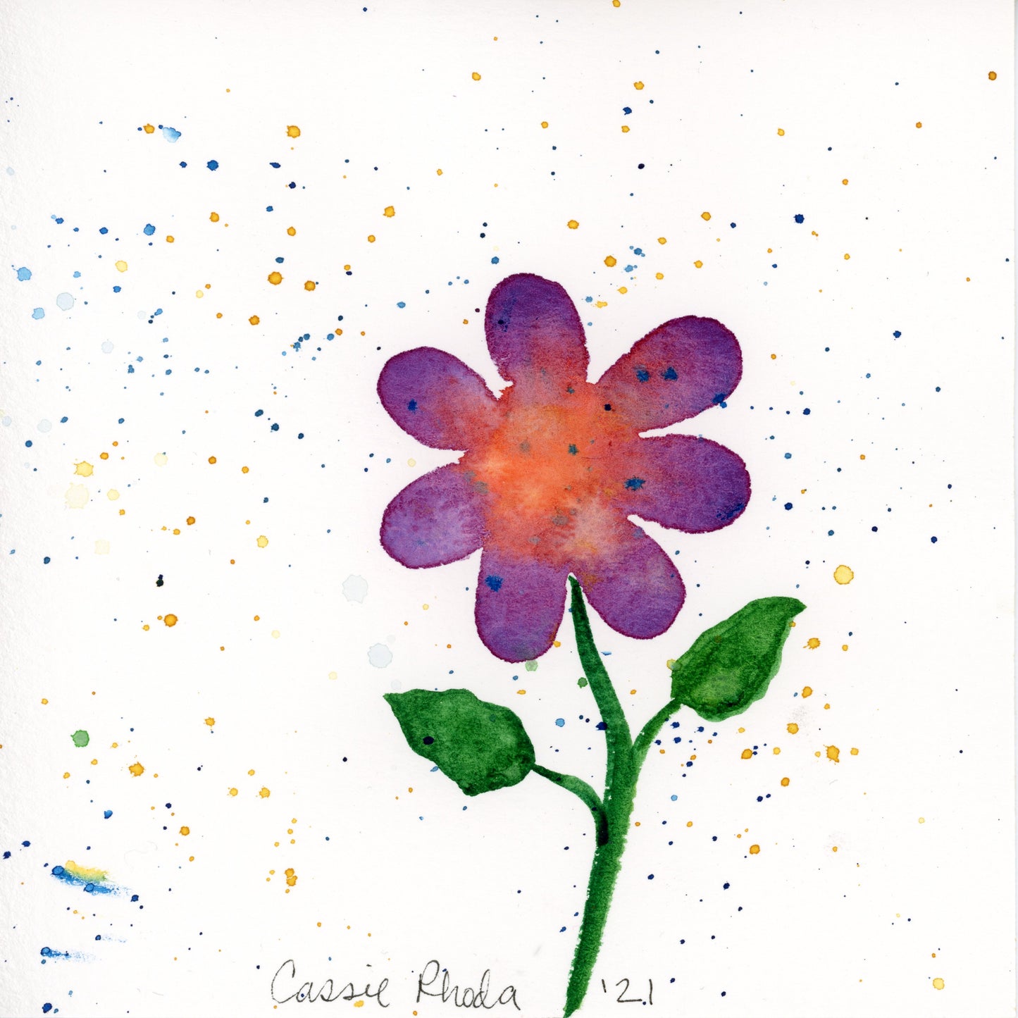 "Speckled Flower" Original Watercolor Painting